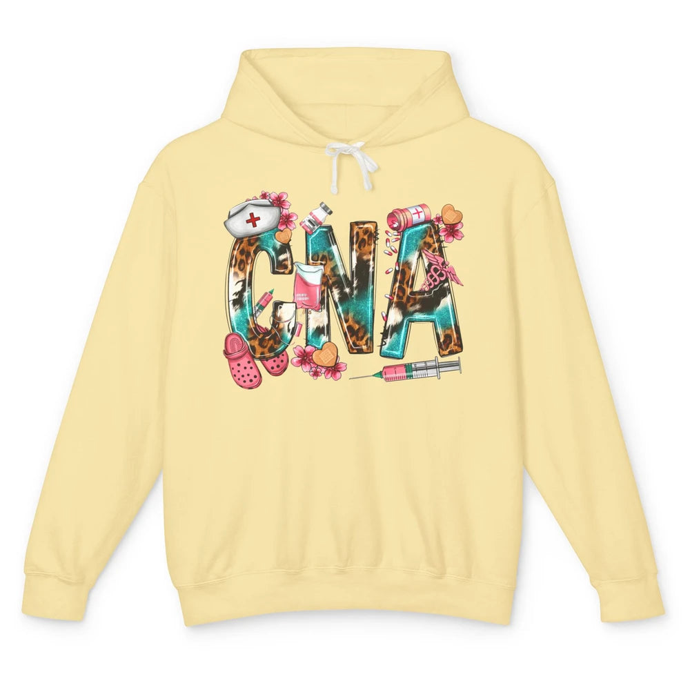 Leopard Stethoscope Love CNA Life Nurse Life Western Nursing Unisex Lightweight Hoodie