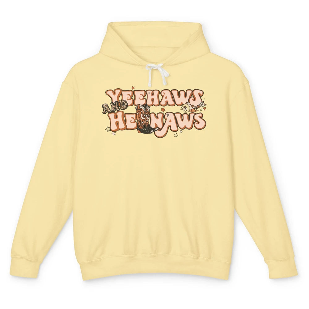 Boho Cowboy Boots Yeehaws And Hellnaws Western Country Girl Unisex Lightweight Hoodie