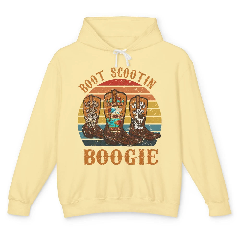 Vintage Cowboy Boots Scooting Boogie Western Country Cowgirl Unisex Lightweight Hoodie