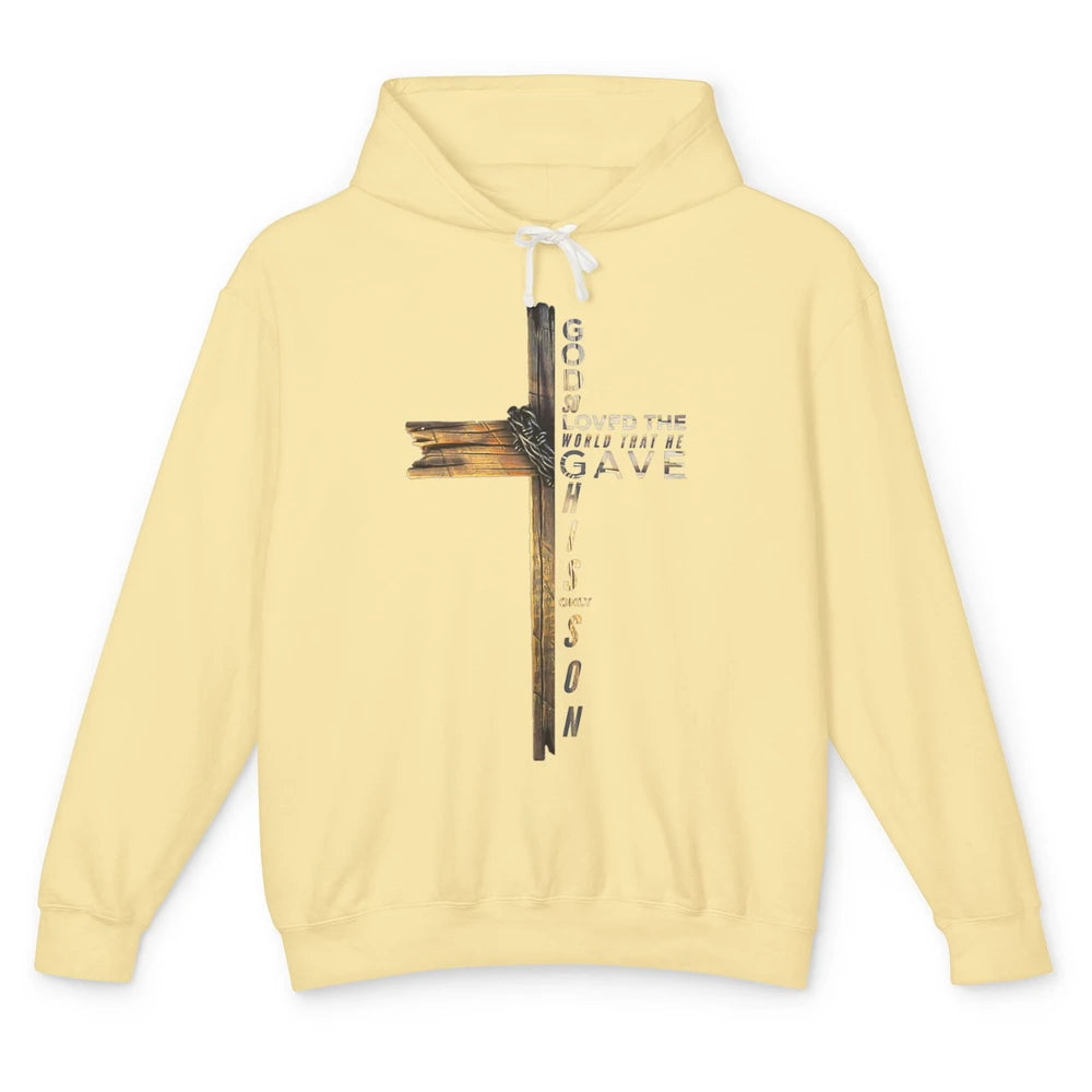 Cross Jesus Christian Bible Verse Religious Faith God Retro Unisex Lightweight Hoodie