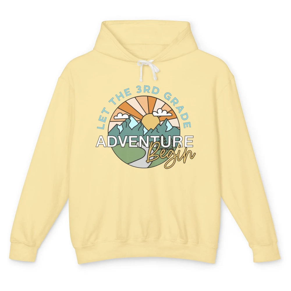 Vintage Back To School Let The 3rd Grade Adventure Begin Unisex Lightweight Hoodie