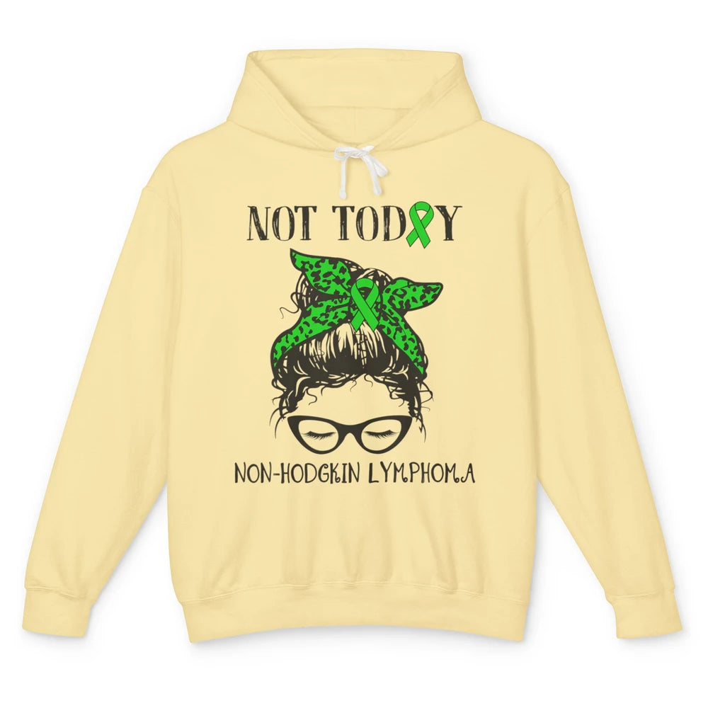 Non-Hodgkin Lymphoma Cancer Warrior Messy Hair Leopard Green Unisex Lightweight Hoodie