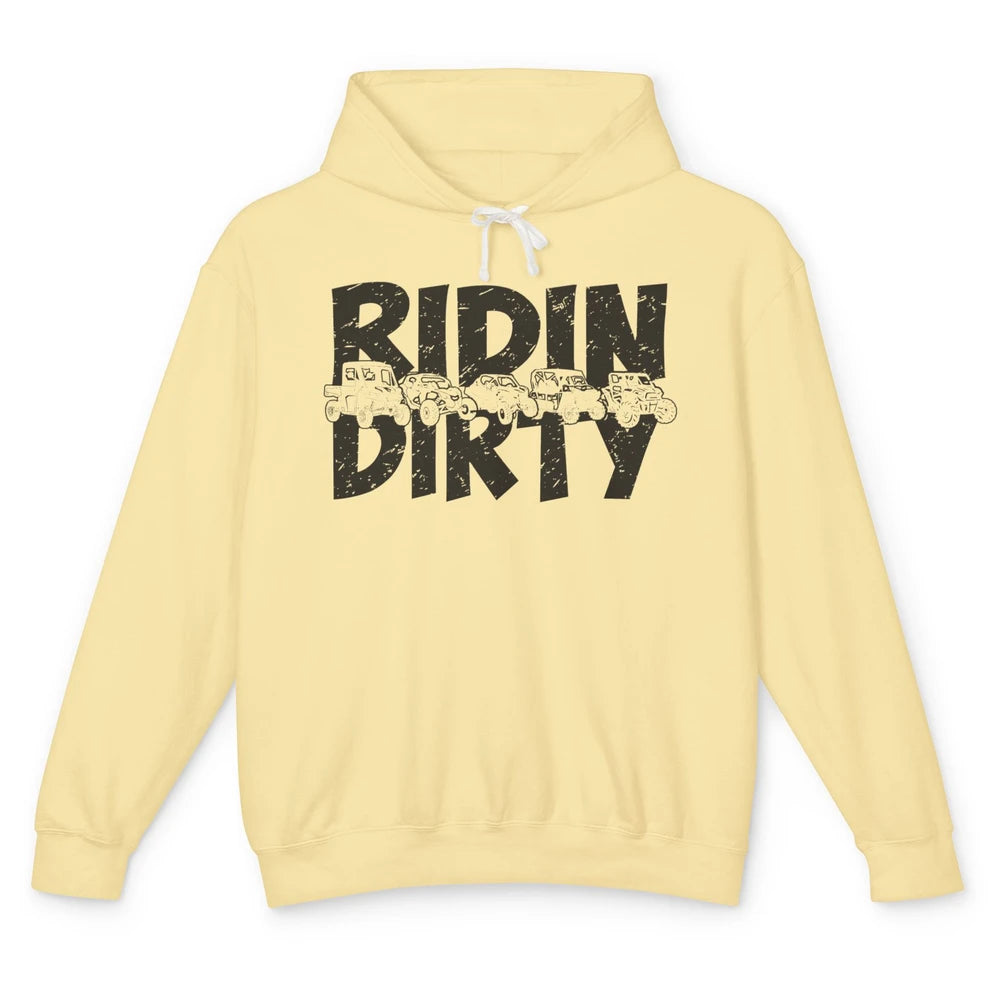 Retro UTV SXS Rider Riding Dirty ATV Offroad Riding SXS Life Unisex Lightweight Hoodie