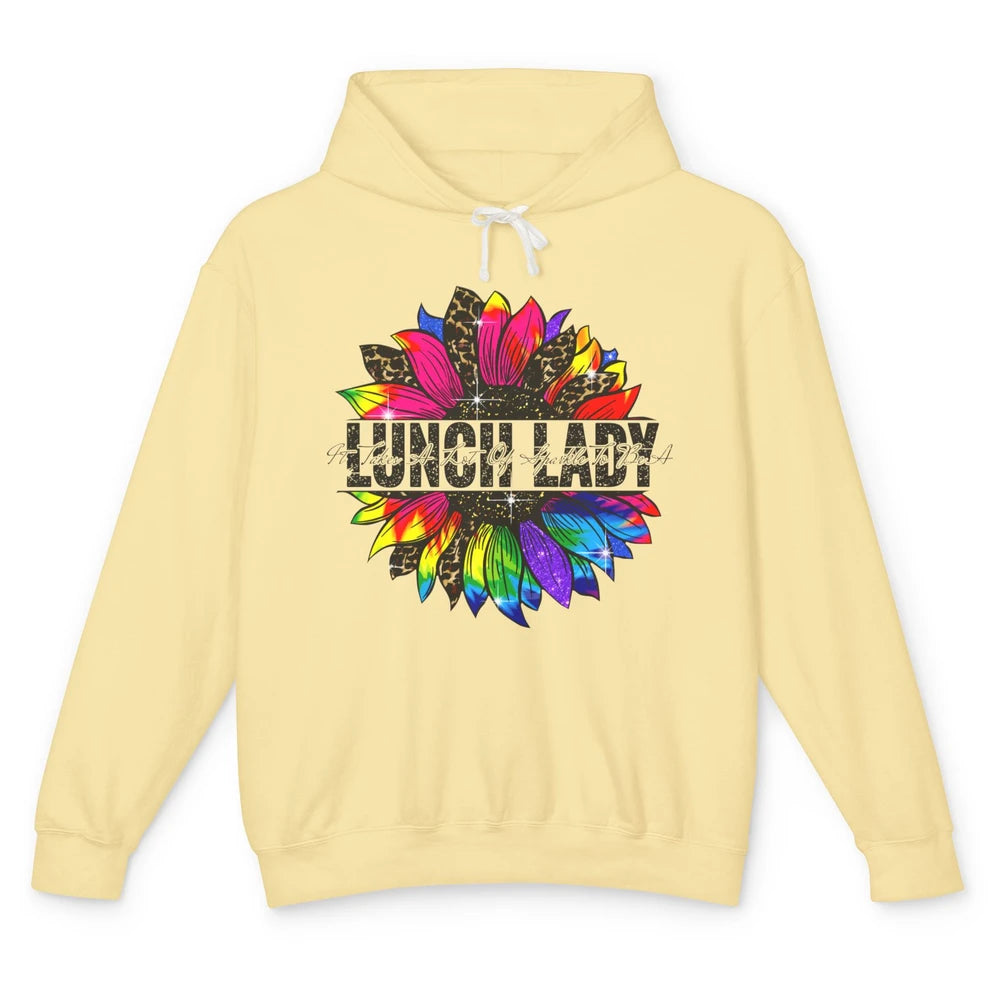 Sunflower It Takes Lots Of Sparkle To Be Lunch Lady Tie Dye Unisex Lightweight Hoodie