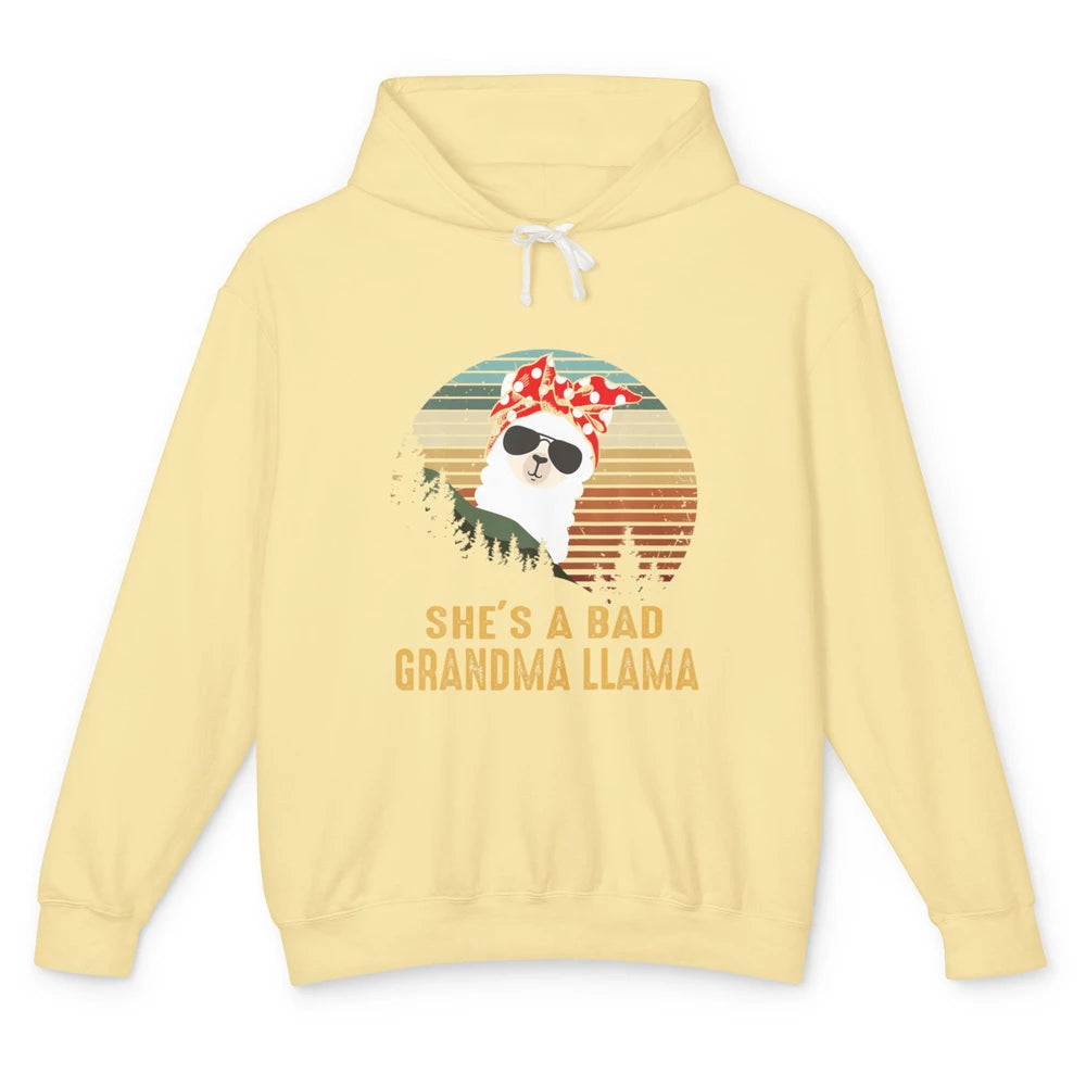 Funny Bad Grandma Llama Funny Farm Animal Alpaca Mothers Day Unisex Lightweight Hoodie