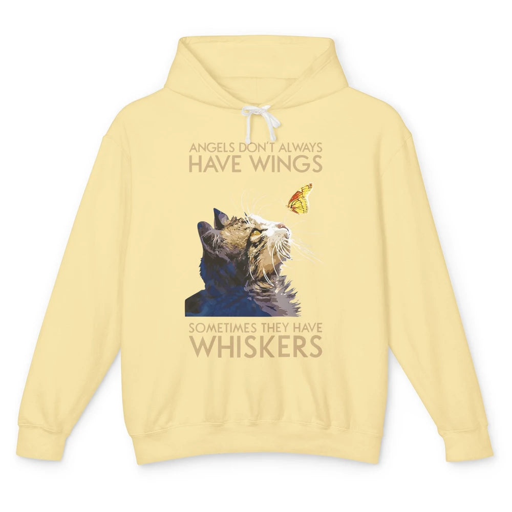 Angels Don't Always Have Wings Sometimes They Have Whiskers Unisex Lightweight Hoodie