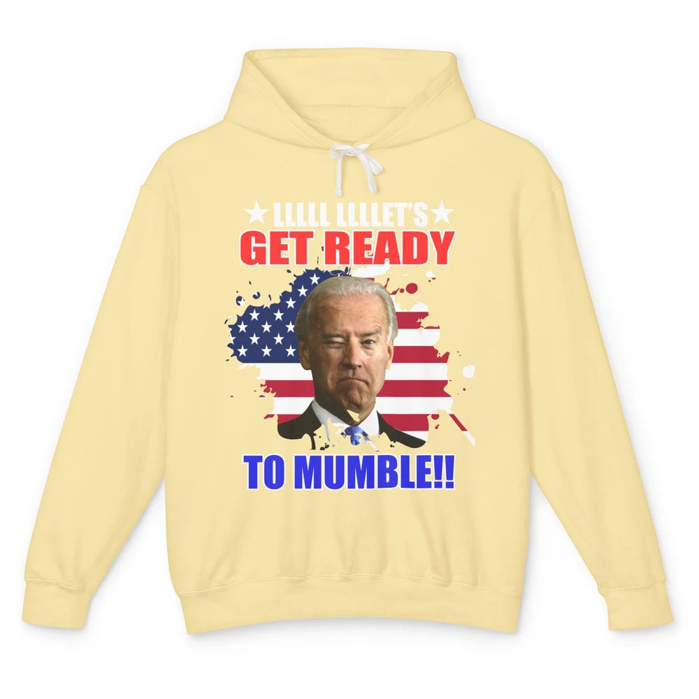 Funny US Flag Biden Let's Get Ready To Mumble Anti Liberals Unisex Lightweight Hoodie