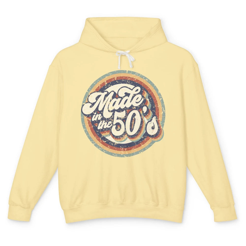 Retro Vintage Made In The 50's 1950s Born Birthday Day Gift Unisex Lightweight Hoodie