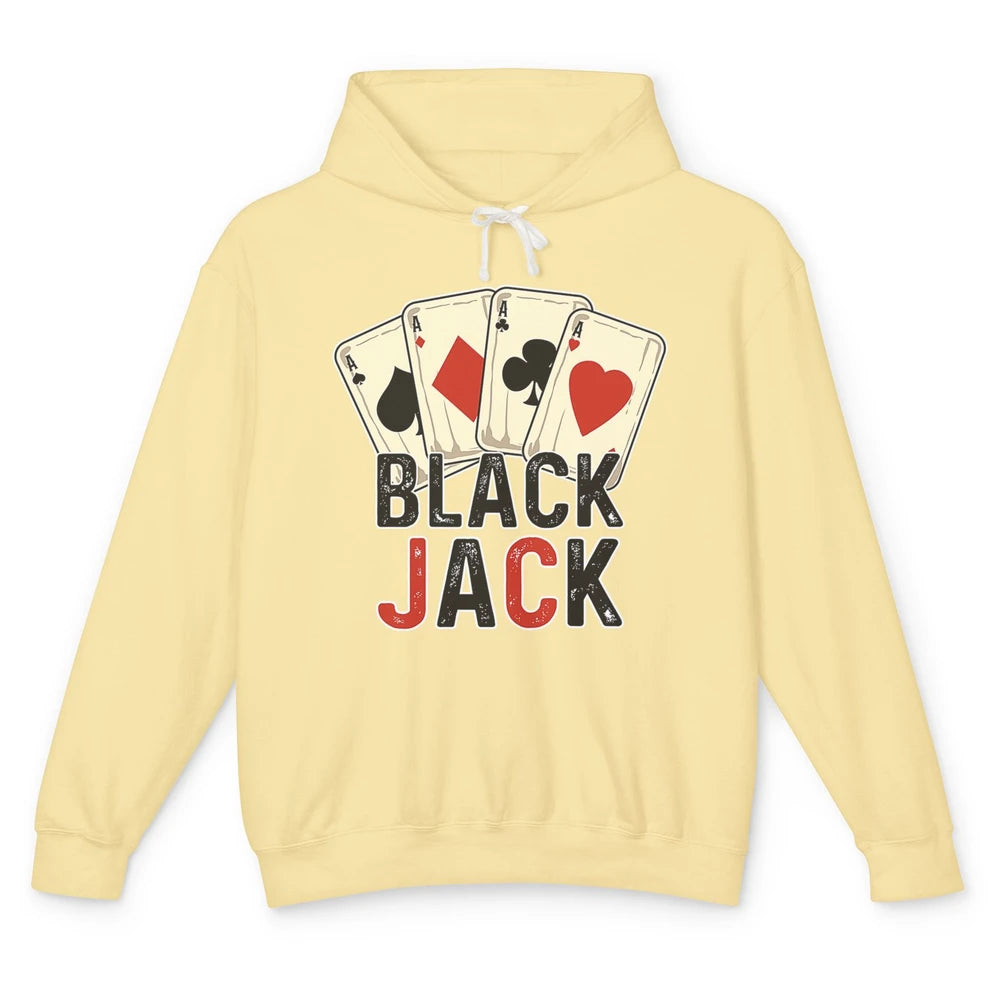 Funny Poker Dealer Card Gambler Blackjack Player Retro Game Unisex Lightweight Hoodie