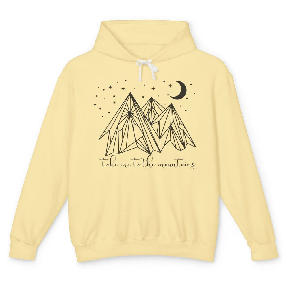 Take Me to the Mountains Boho Hiking Camping Outdoor Gift Unisex Lightweight Hoodie