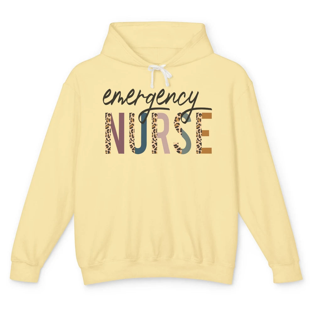 Emergency Nurse Leopard Nurse Gift Unisex Lightweight Hoodie