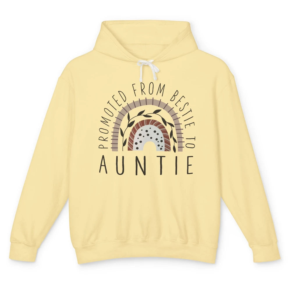 Rainbow Promoted From Bestie To Auntie Pregnancy Reveal Gift Unisex Lightweight Hoodie