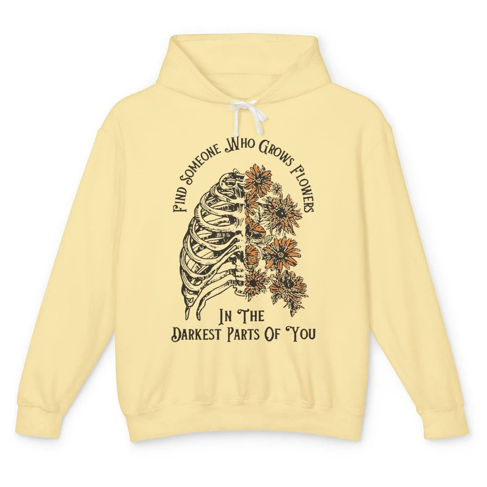 Floral Rig Cage Find Someone Who Grow Flower Western Country Unisex Lightweight Hoodie