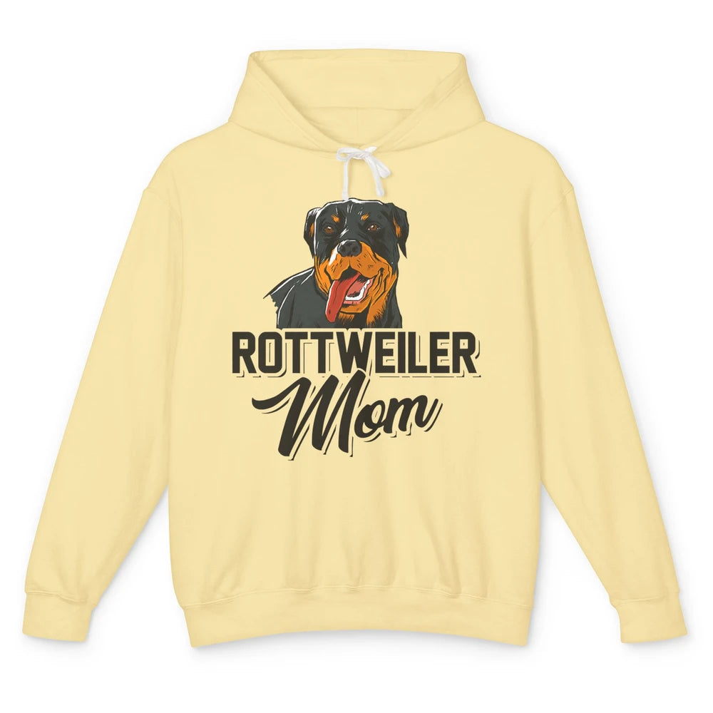 Cute Rottweiler Mom Dog Owner Rotti Fur Pet Mothers Day Mama Unisex Lightweight Hoodie