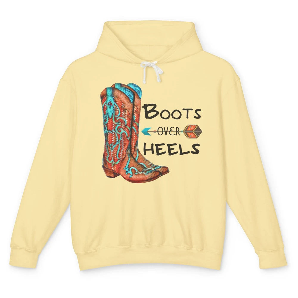 Western Cowgirl Boots Over Heels Cowboy Boots Country Girl Unisex Lightweight Hoodie