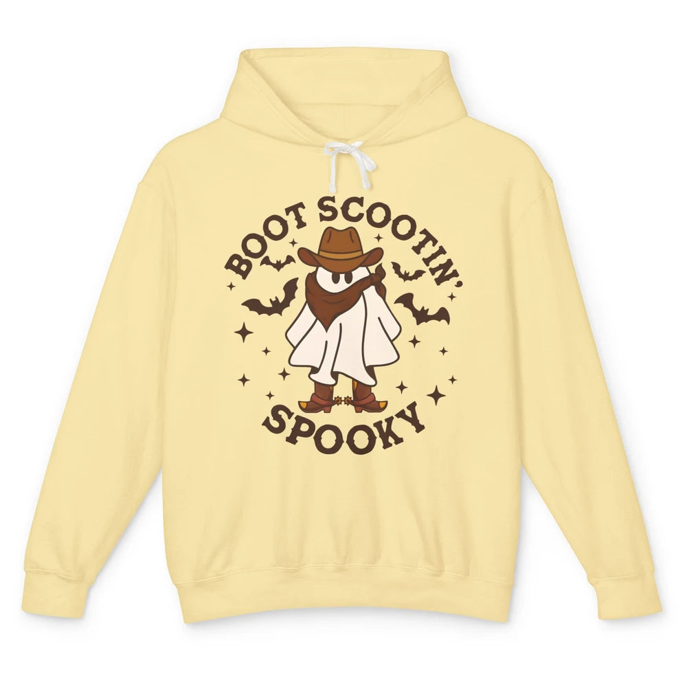 Cowboy Ghost Cowhide Boot Scooting Spooky Western Halloween Unisex Lightweight Hoodie