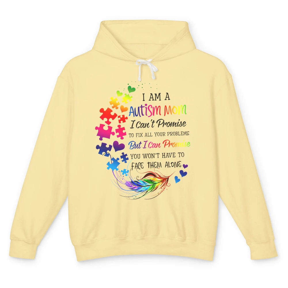 I'm A Autism Mom Support Autism Kids Puzzle Autistic Pride Unisex Lightweight Hoodie