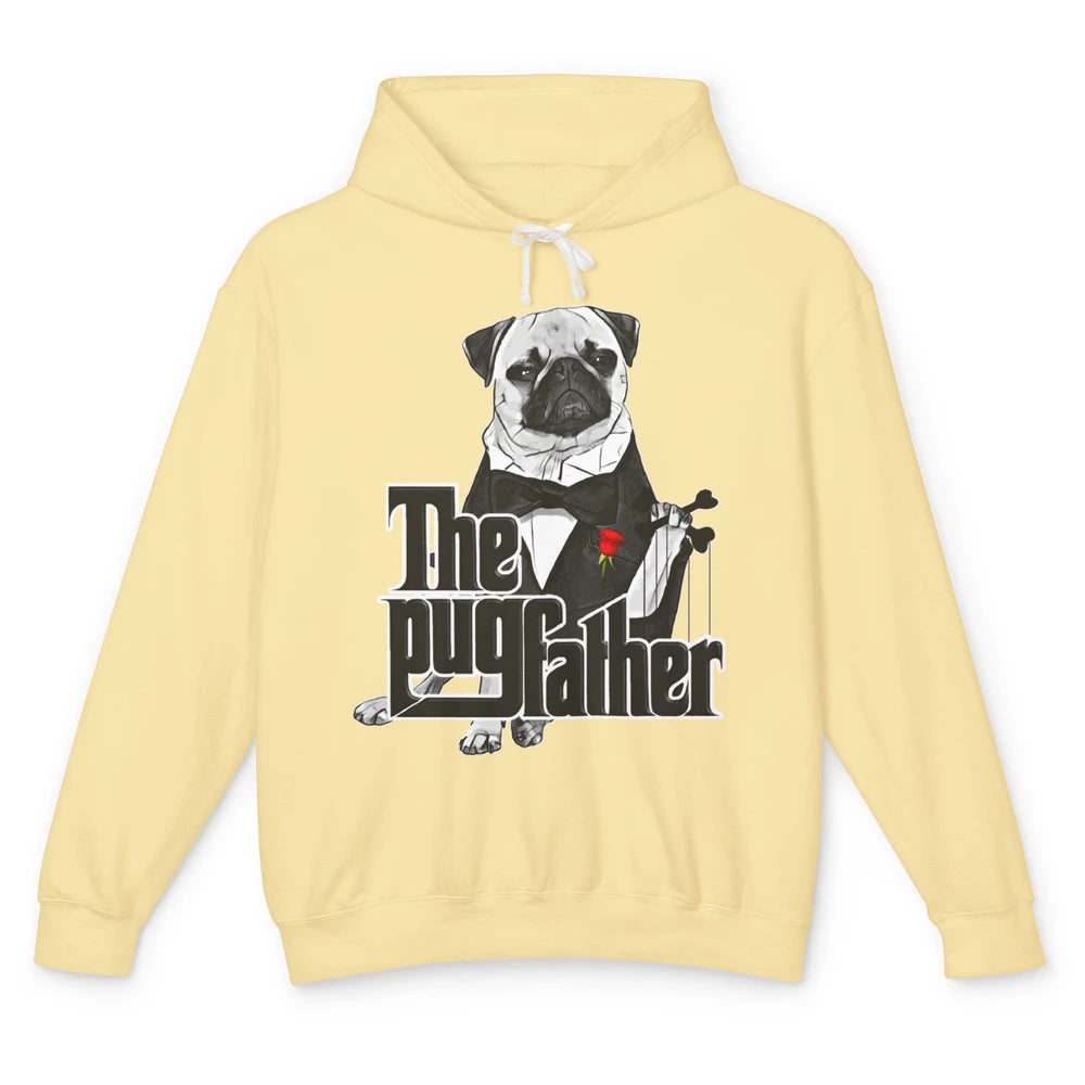 The PugFather Funny Puggy Face Pug Dad Dog Lovers Gifts Unisex Lightweight Hoodie