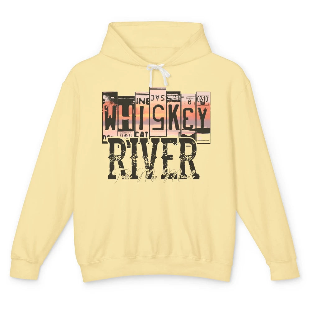 Retro Whiskey River Take My Mind Western Country Music Lover Unisex Lightweight Hoodie