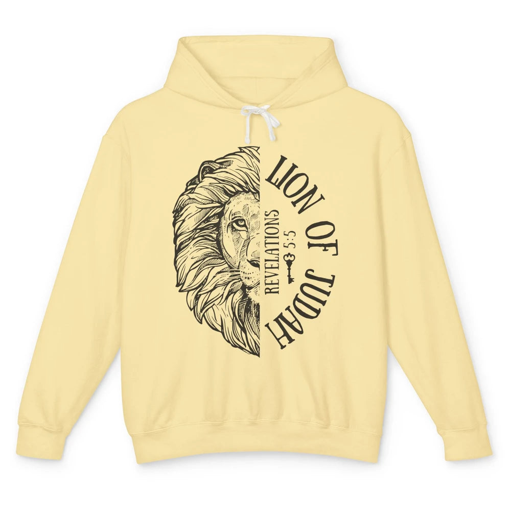 Yeshua Lion Of Judah Bible Verse Christian Faith Religious Unisex Lightweight Hoodie