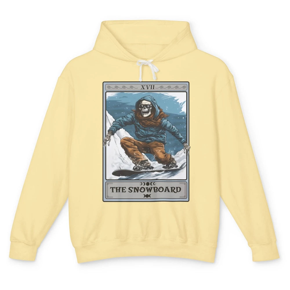 Skeleton The Snowboard Tarot Card Halloween Snowboarder Life Unisex Lightweight Hoodie