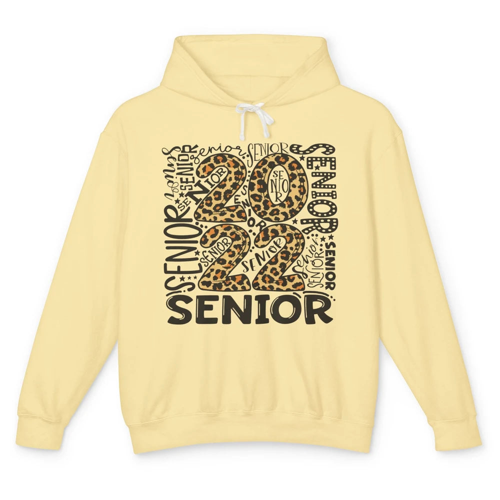 Leopard Senior 2022 Bachelors Hat Class Of 2022 Graduates Unisex Lightweight Hoodie