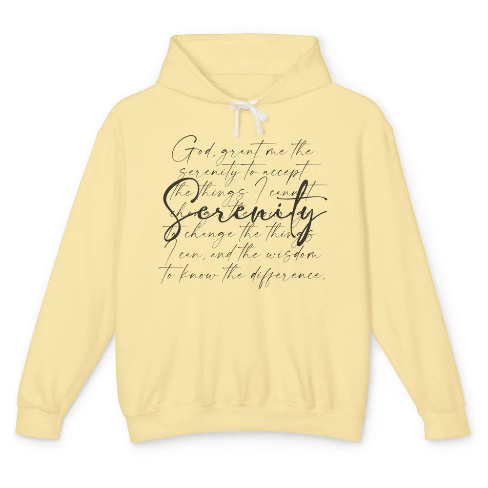 Christian Prayer God Grant Me The Serenity Bible Religious Unisex Lightweight Hoodie