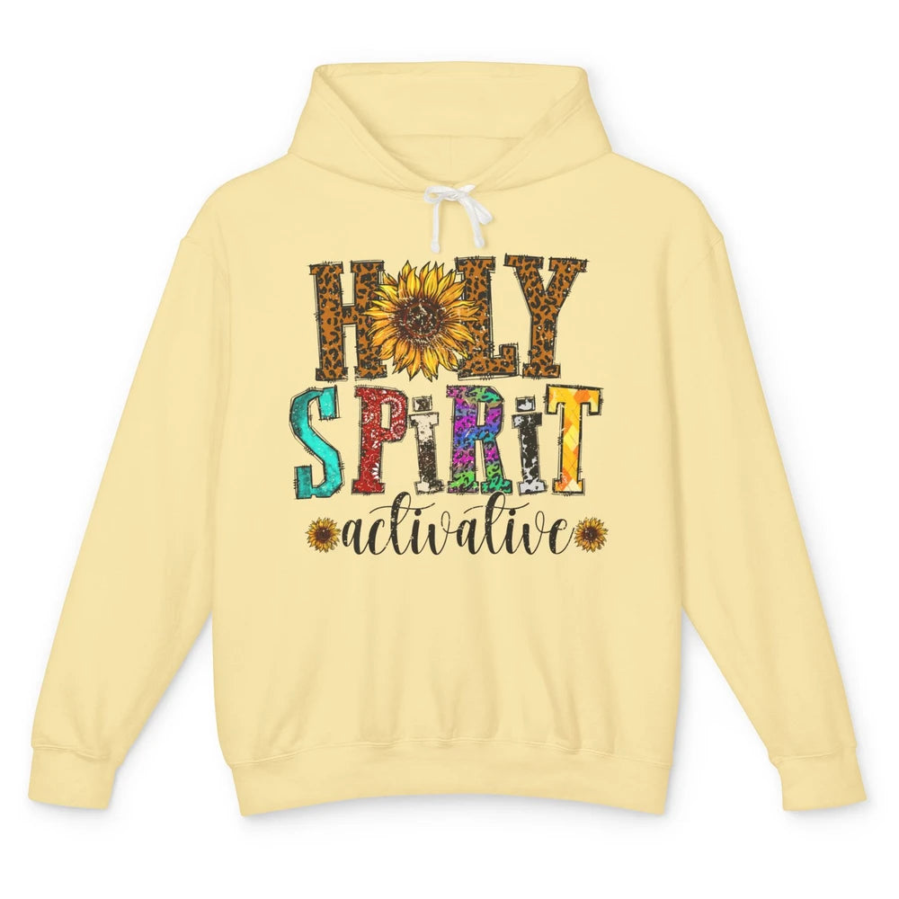 Leopard Sunflower Holy Spirit Activate Western Christian Unisex Lightweight Hoodie