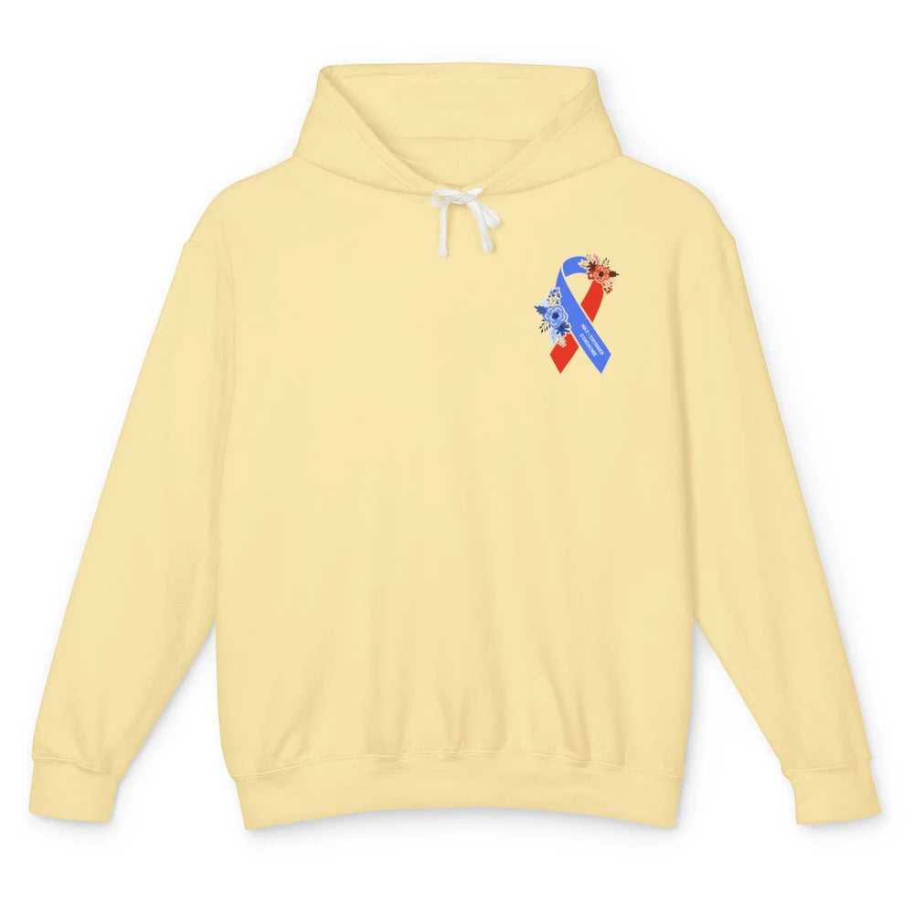 May-thurner Syndrome Awareness Floral Red Blue Ribbon Gift Unisex Lightweight Hoodie