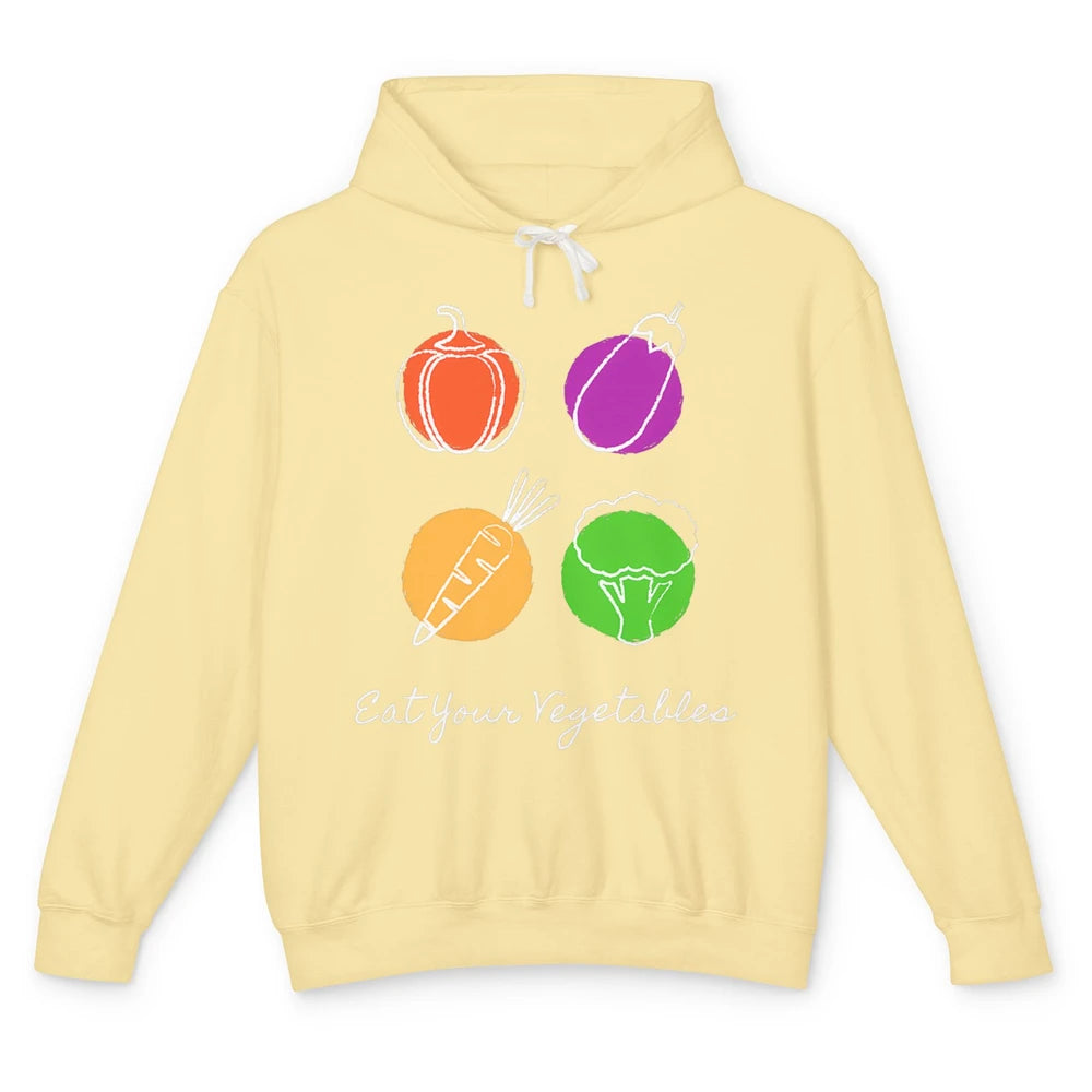 Eat Your Vegetables Minimal Vegan Eating Healthy Lifestyle Unisex Lightweight Hoodie