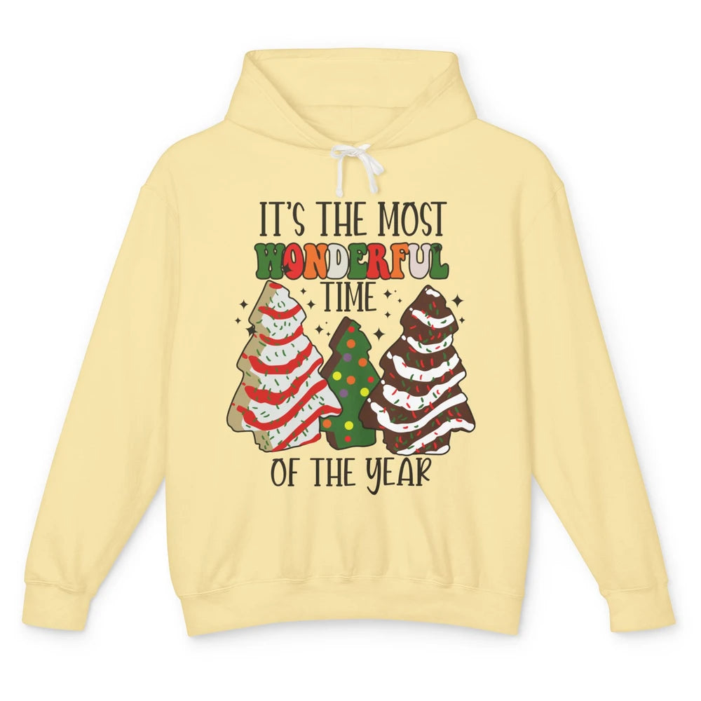 Christmas Tree Cakes Most Wonderful Time Of Year Christmas Unisex Lightweight Hoodie