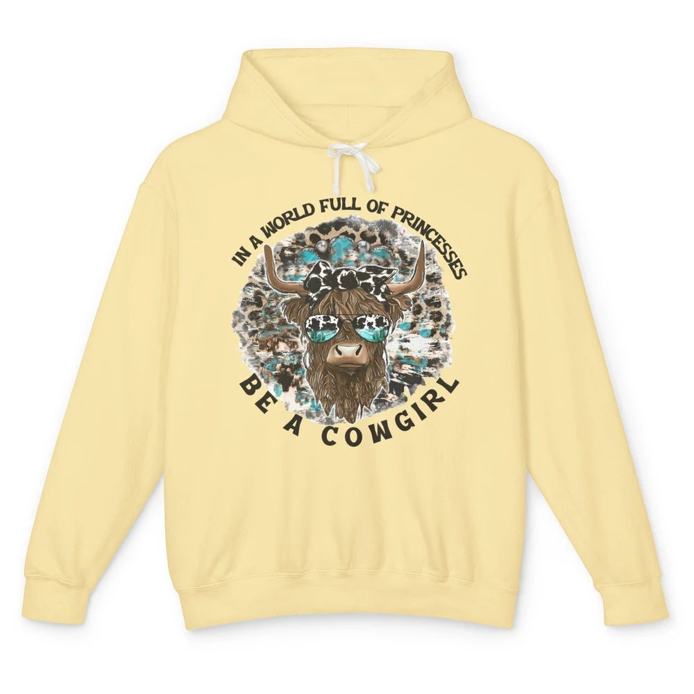 Highland Cow Bandana Be A Cowgirl Western Country Farmers Unisex Lightweight Hoodie