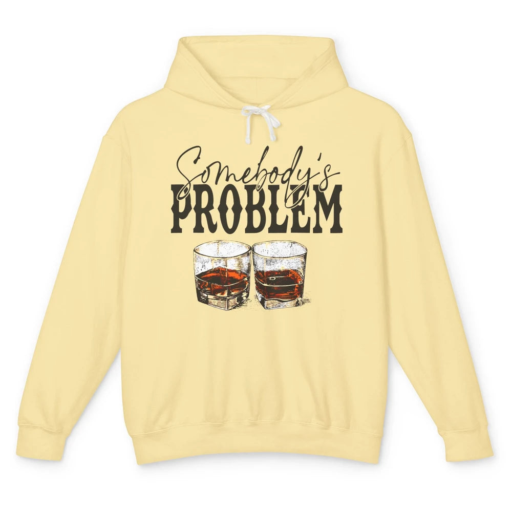 Leopard Whiskey Somebody's Problem Western Country Cowboy Unisex Lightweight Hoodie