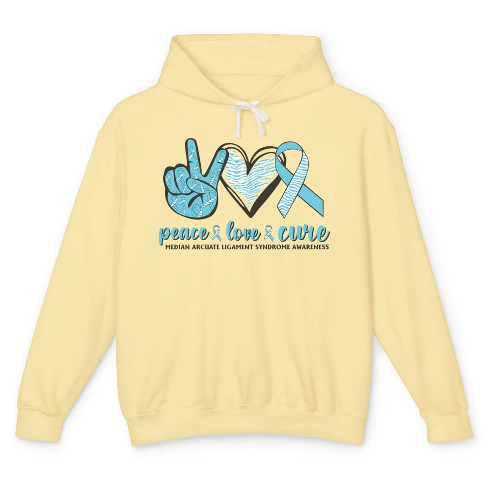 Median Arcuate Ligament Syndrome MALS Ribbon Peace Love Cure Unisex Lightweight Hoodie