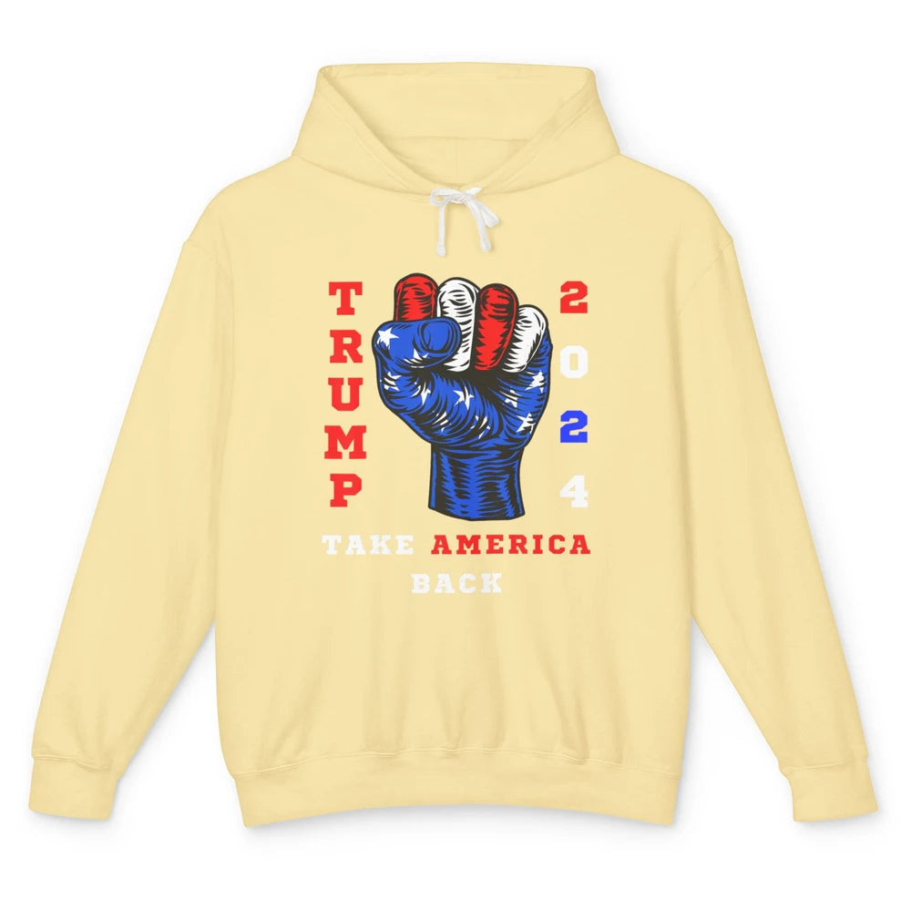 Take America Back 2024 Funny Vote Trump Republicans Vote Unisex Lightweight Hoodie