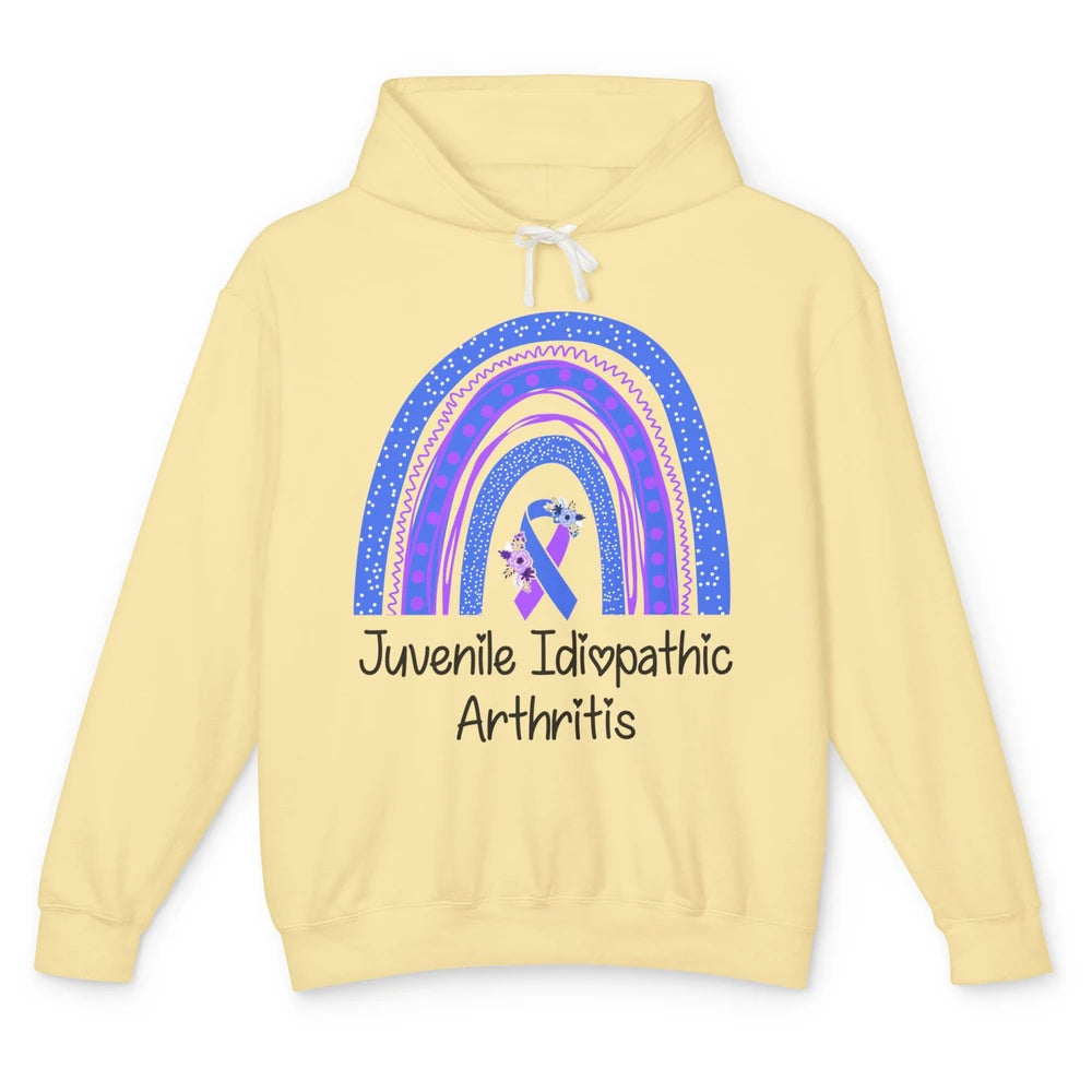 Juvenile Idiopathic Arthritis JIA Awareness Floral Rainbow Unisex Lightweight Hoodie