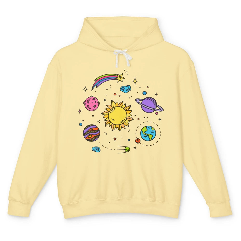 Solar System Space Galaxy Outer Space Astrology Astronauts Unisex Lightweight Hoodie