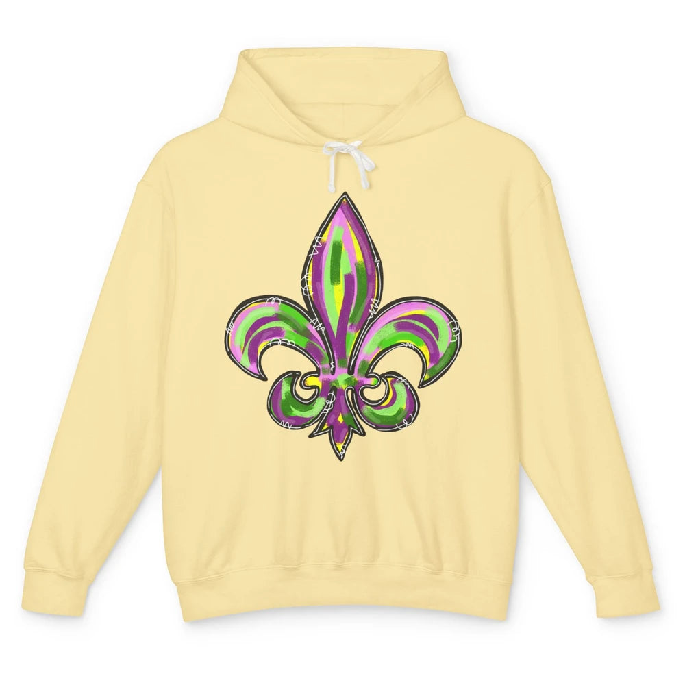 Happy Mardi Gras Fleur De Lis New Orleans Carnivals Costume Unisex Lightweight Hoodie