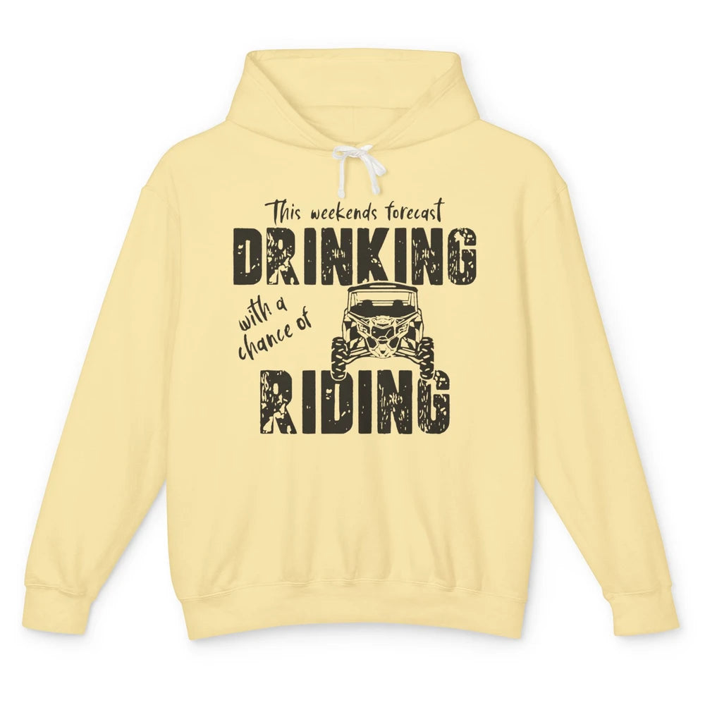 Vintage UTV Weekend Forecast Drinking Mud Riding SXS Life Unisex Lightweight Hoodie