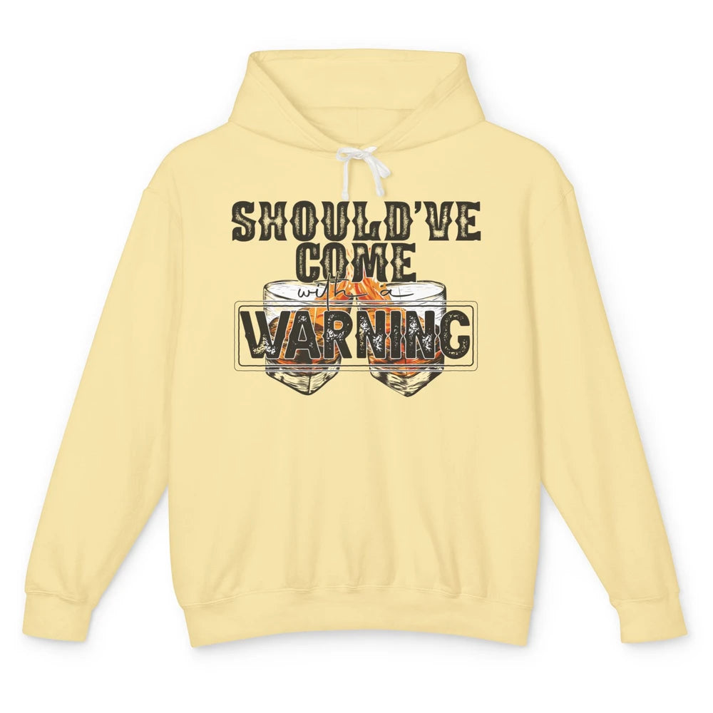 Retro Whiskey Should Have Come With A Warning Western Cowboy Unisex Lightweight Hoodie