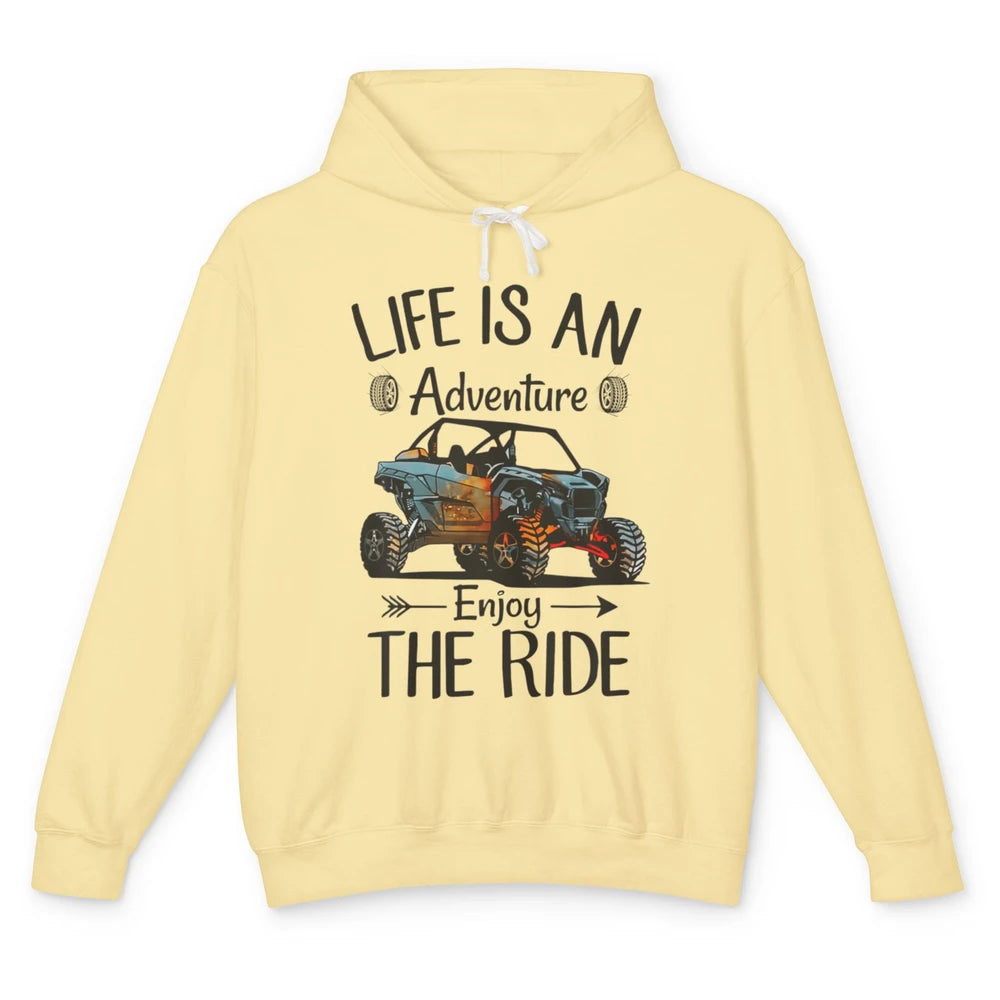 Retro Enjoy The Ride ATV Rider UTV Mud Riding SXS Offroad Unisex Lightweight Hoodie