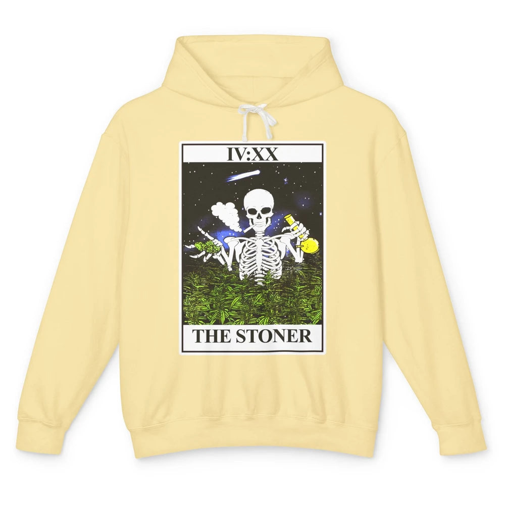 Skeleton Weed The Stoner Tarot Card Weed Cannabis Marijuana Unisex Lightweight Hoodie