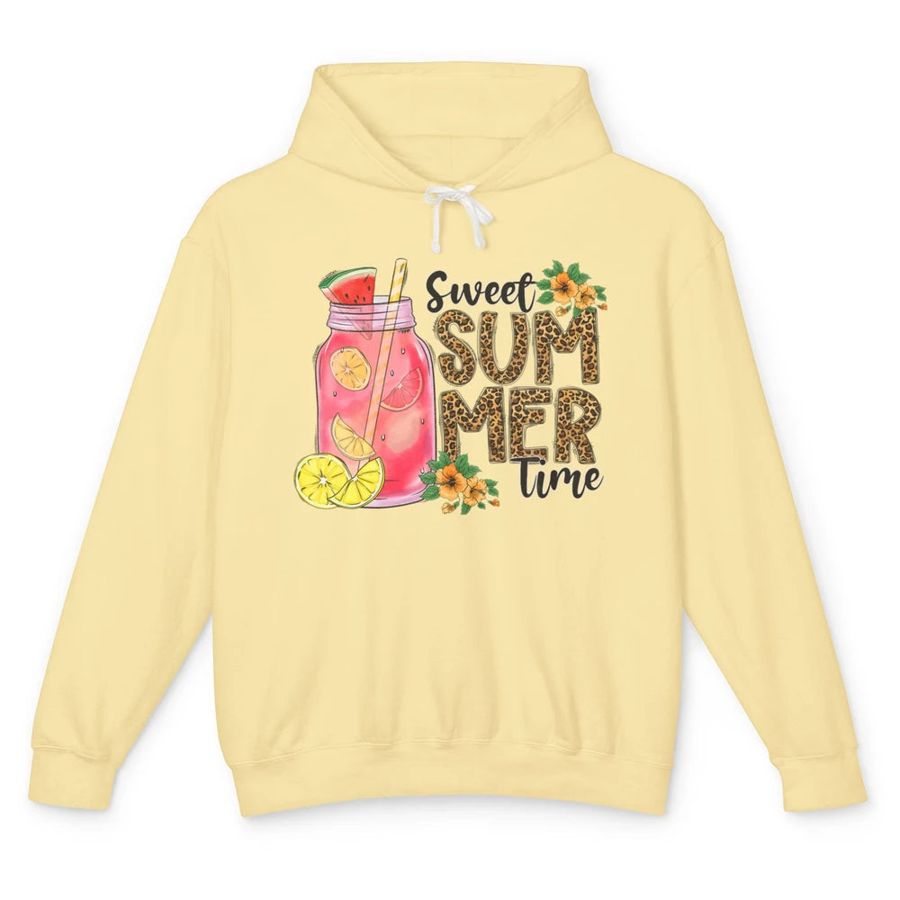 Retro 80s Floral Sweet Summer Watermelon Vaporwave Leopard Unisex Lightweight Hoodie