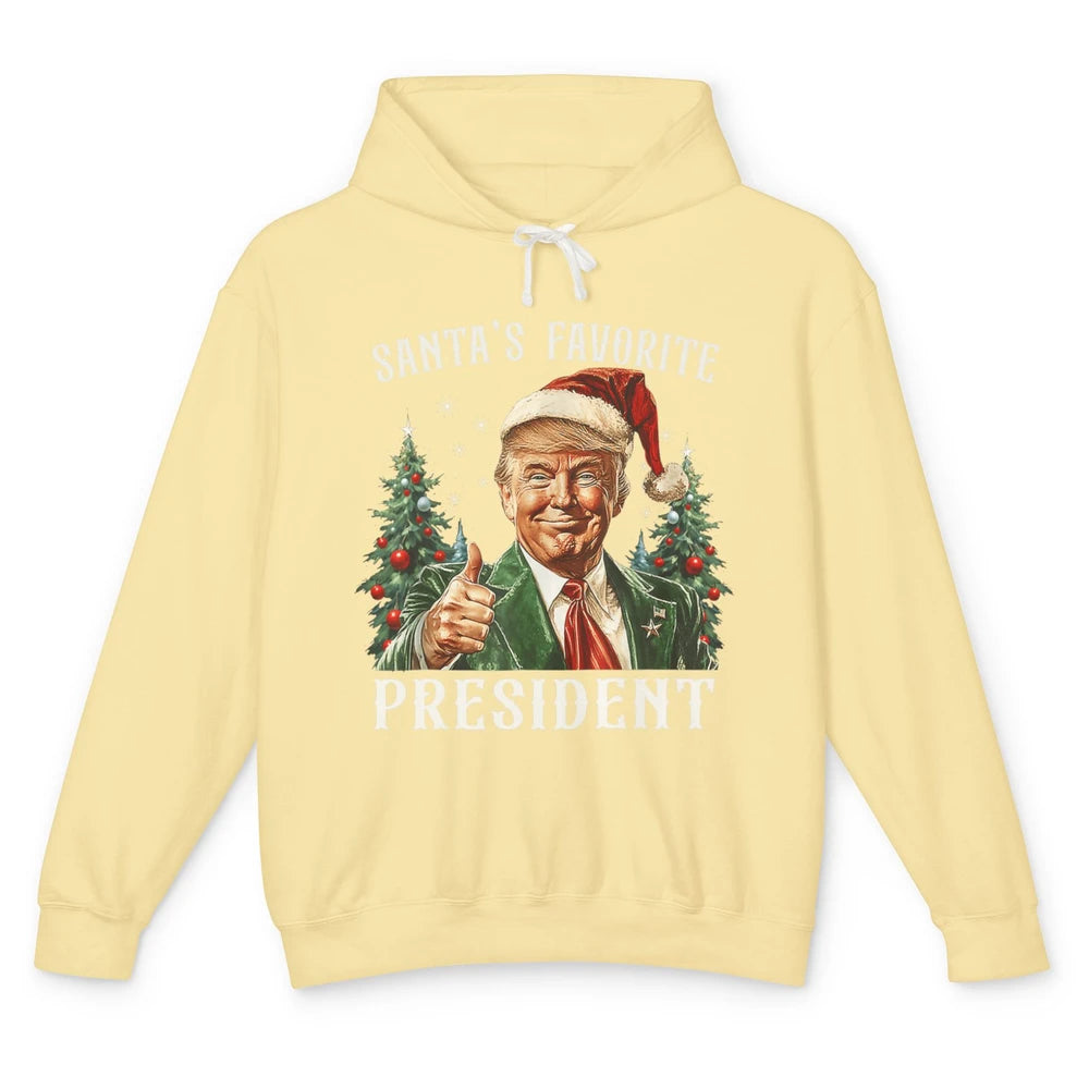 Funny Donald Trump Christmas Santa Favorite President Xmas Unisex Lightweight Hoodie