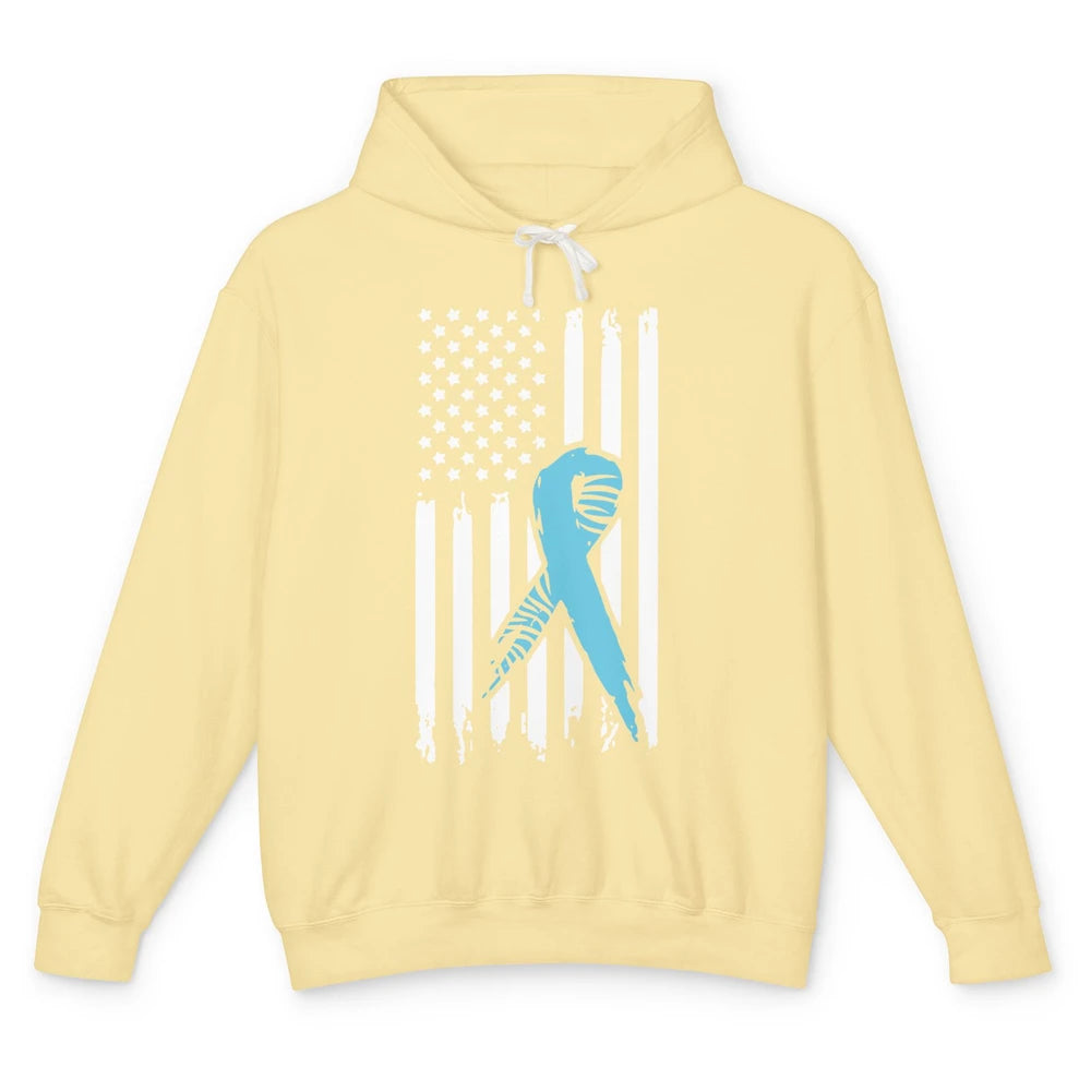 Median Arcuate Ligament Syndrome MALS Ribbon US Flag Unisex Lightweight Hoodie