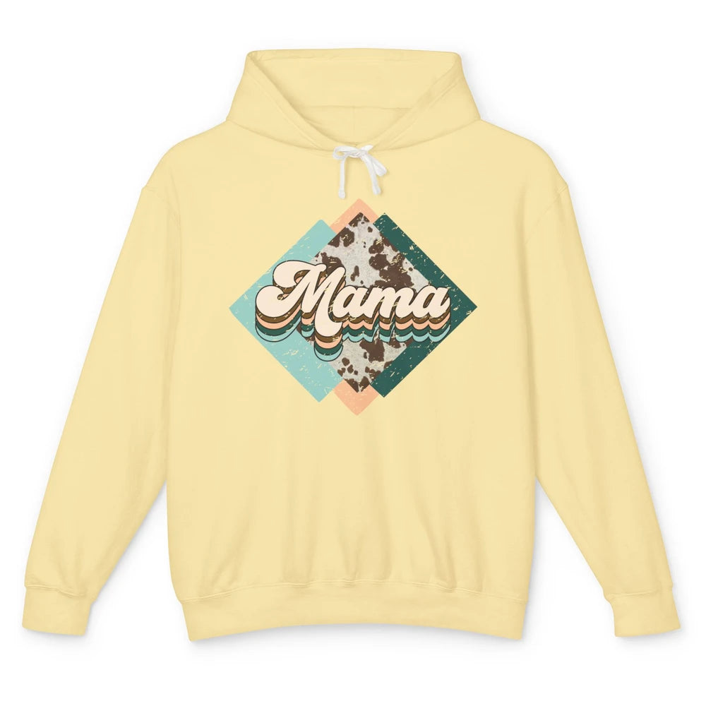 Western Country Boho Mama Cowhide Turquoise Western Mama Unisex Lightweight Hoodie