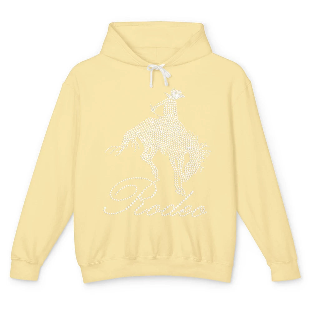 Western Cowgirl Bling Rhinestone Country Cowboy Riding Horse Unisex Lightweight Hoodie