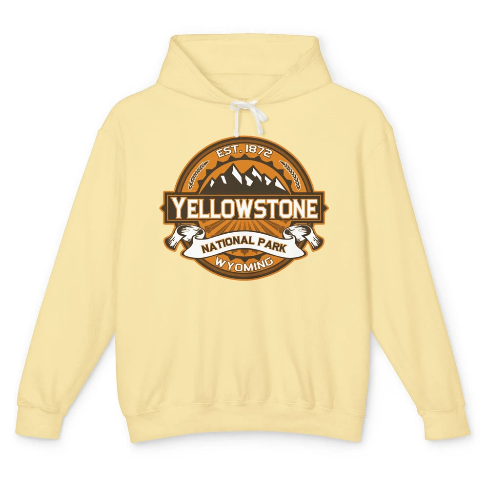 Yellowstone National Park Wyoming Golden Mountains Vintage Unisex Lightweight Hoodie