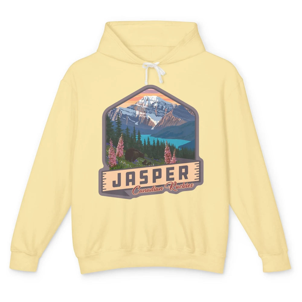 Jasper National Park Canadian Rockies US Parks Camping Unisex Lightweight Hoodie