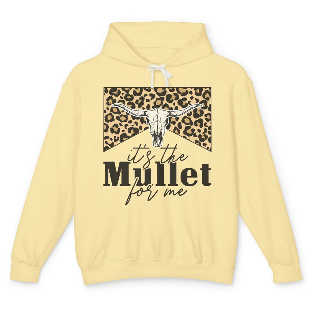 Leopard Boho Bull Skull It's The Mullet For Me Western Girls Unisex Lightweight Hoodie